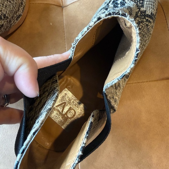 Women's Snake-Print Cutout Ankle Booties - Black/Beige - Picture 4 of 7